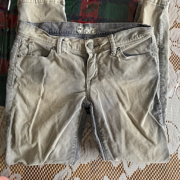 Free People • Acid Wash Skinny Ankle Corduroy Jeans - Picture 3 of 10